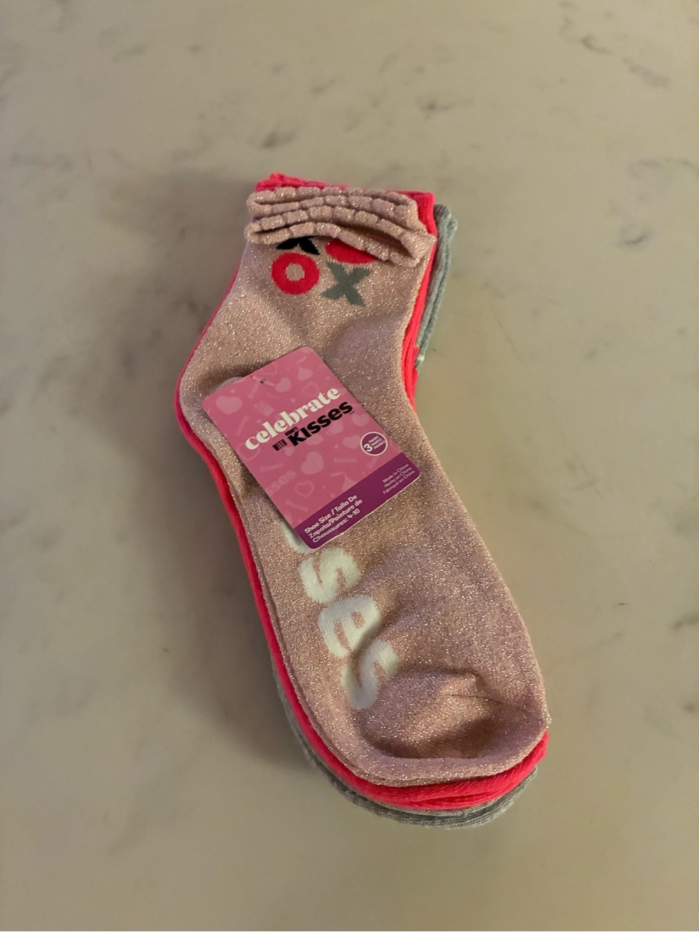 HERSEY’S Celebrate with Kisses" Sparkly Socks
Size 9-11